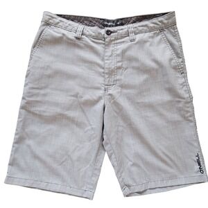 O'Neill Shorts Mens 32 Grey Glen Plaid Hybrid Walk Casual Flat Front Surf Skate